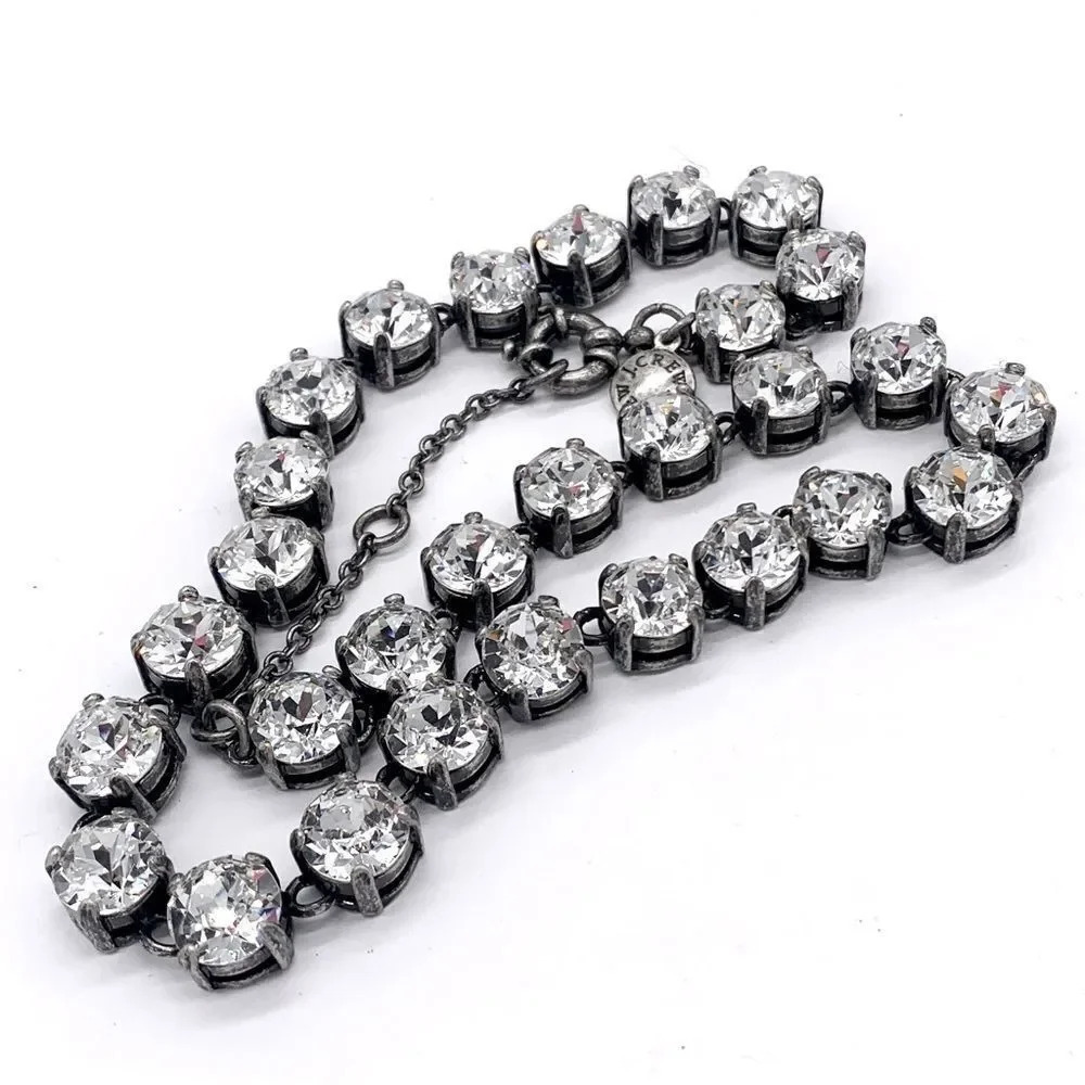 J. Crew Martha Swarovski Crystal Silver Necklace